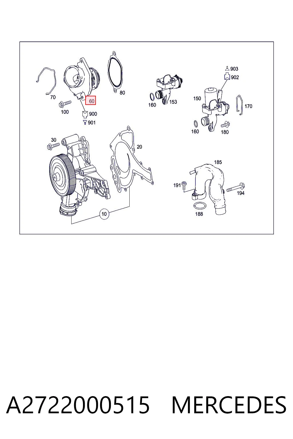 A2722000515 Mercedes Termostat