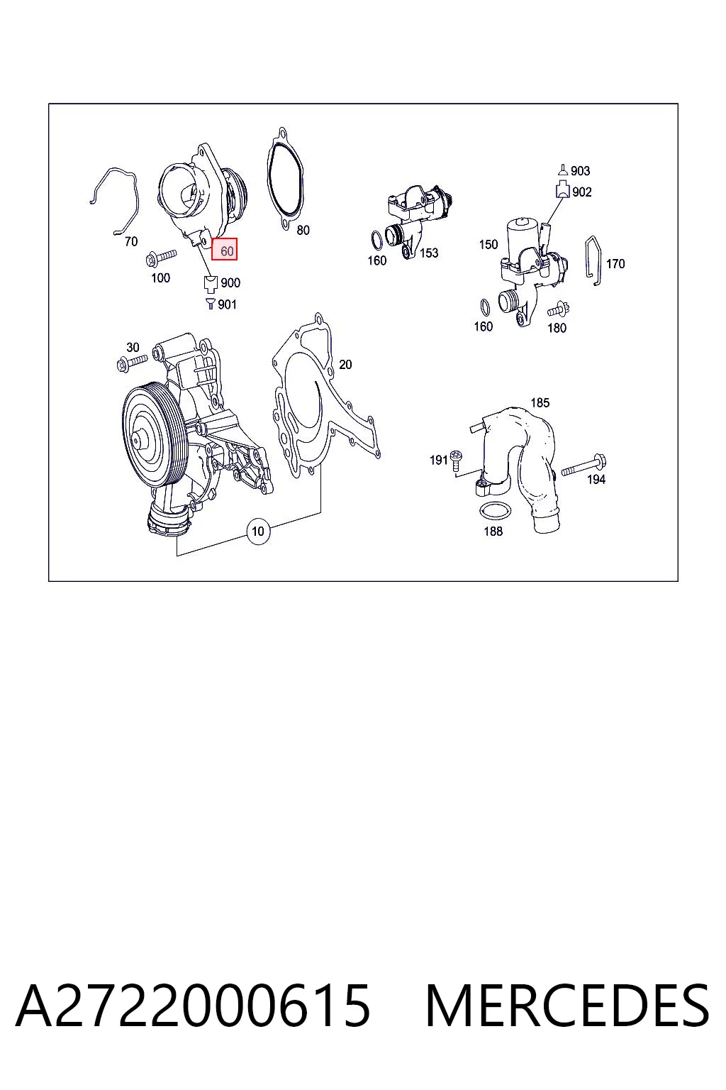 A2722000615 Mercedes Termostat