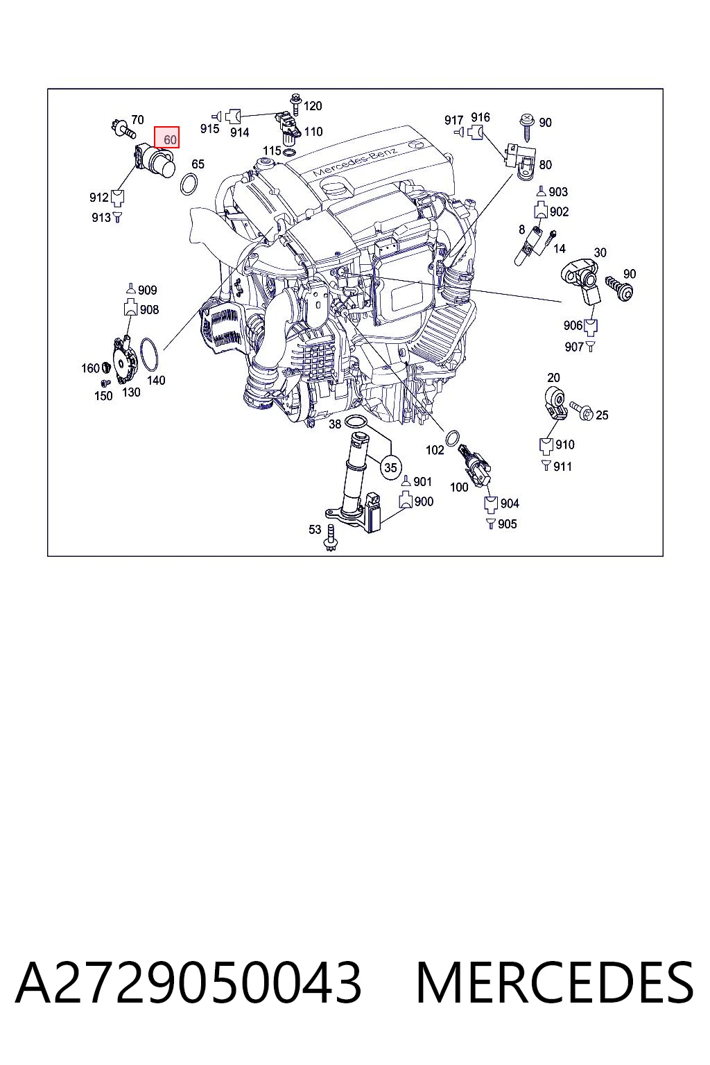 A2729050043 Mercedes Czujnik położenia wałka rozrządu
