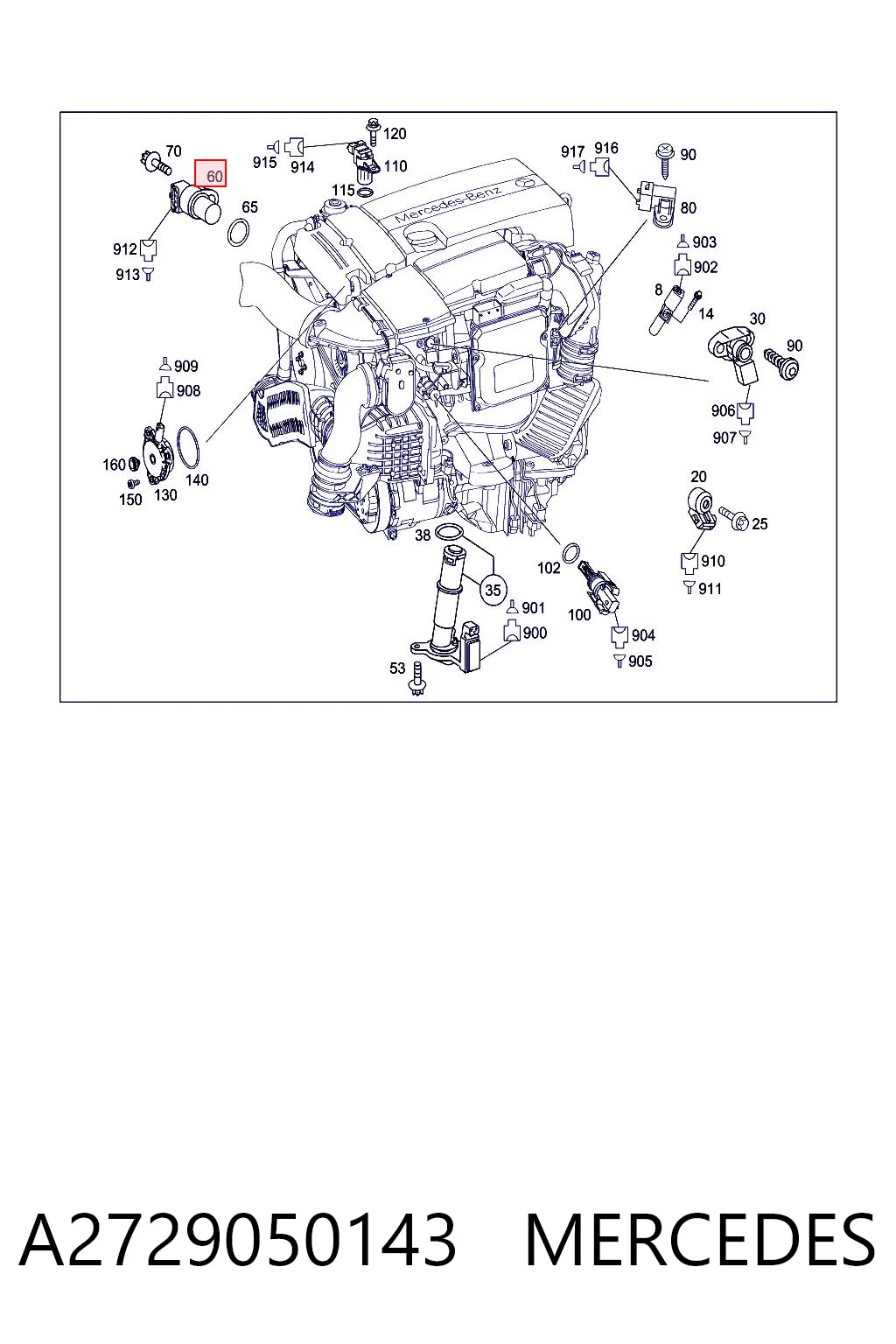 A2729050143 Mercedes Czujnik położenia wałka rozrządu