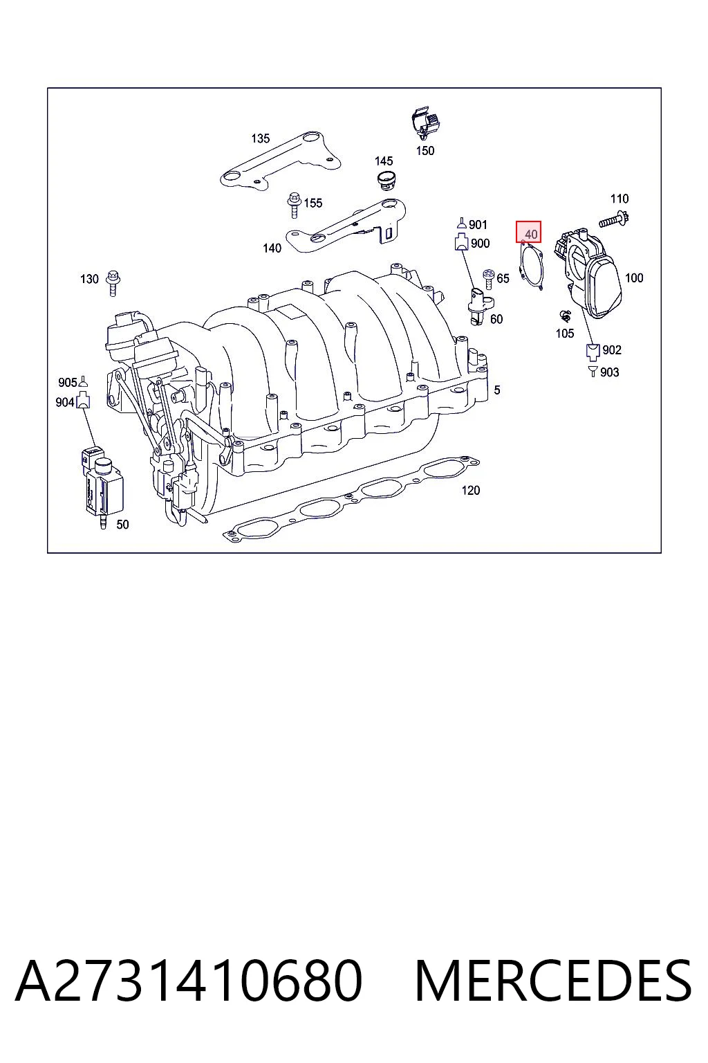 A2731410680 Mercedes Uszczelka przepustnicy