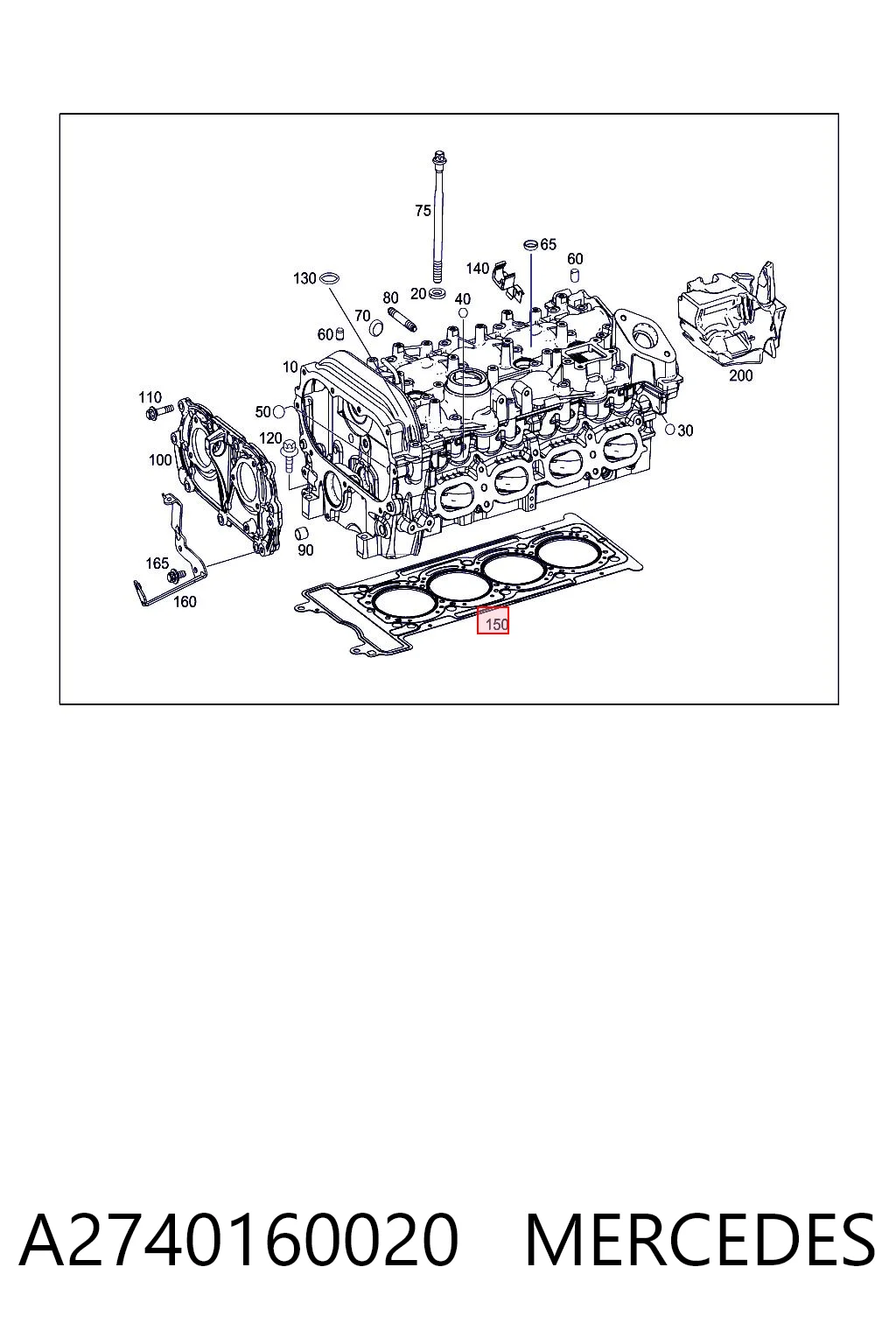 A2740160020 Mercedes Uszczelka głowicy cylindrów