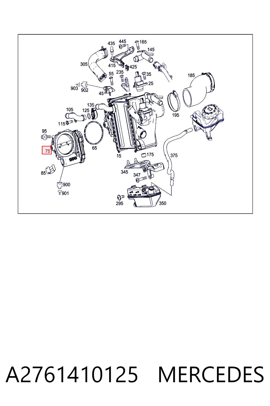 A2761410125 Mercedes Przepustnica, komplet