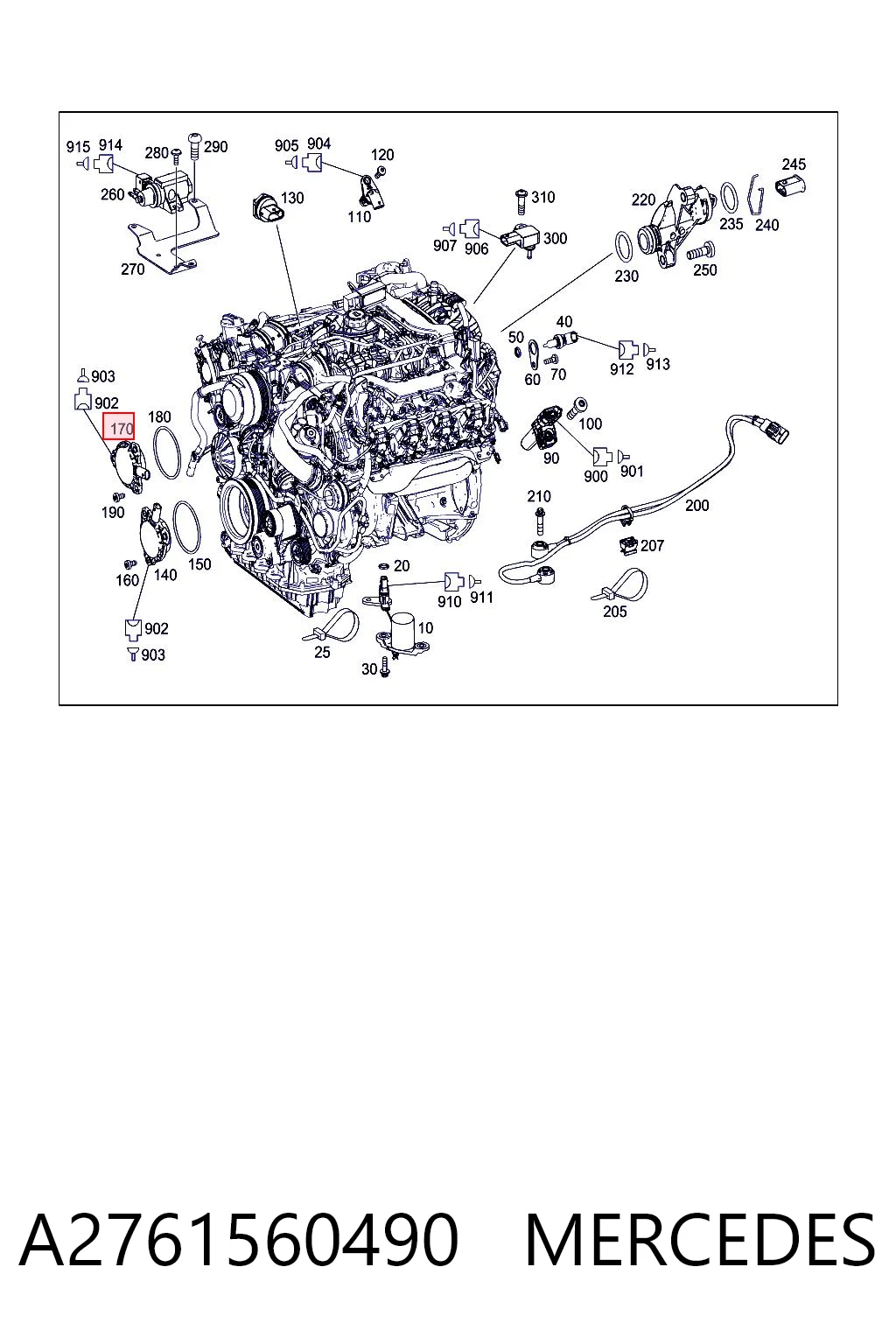 A2761560490 Mercedes Regulator faz rozrządu