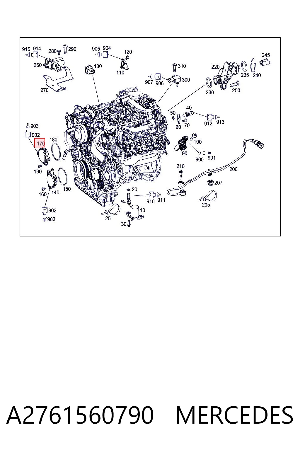 A2761560790 Mercedes Regulator faz rozrządu