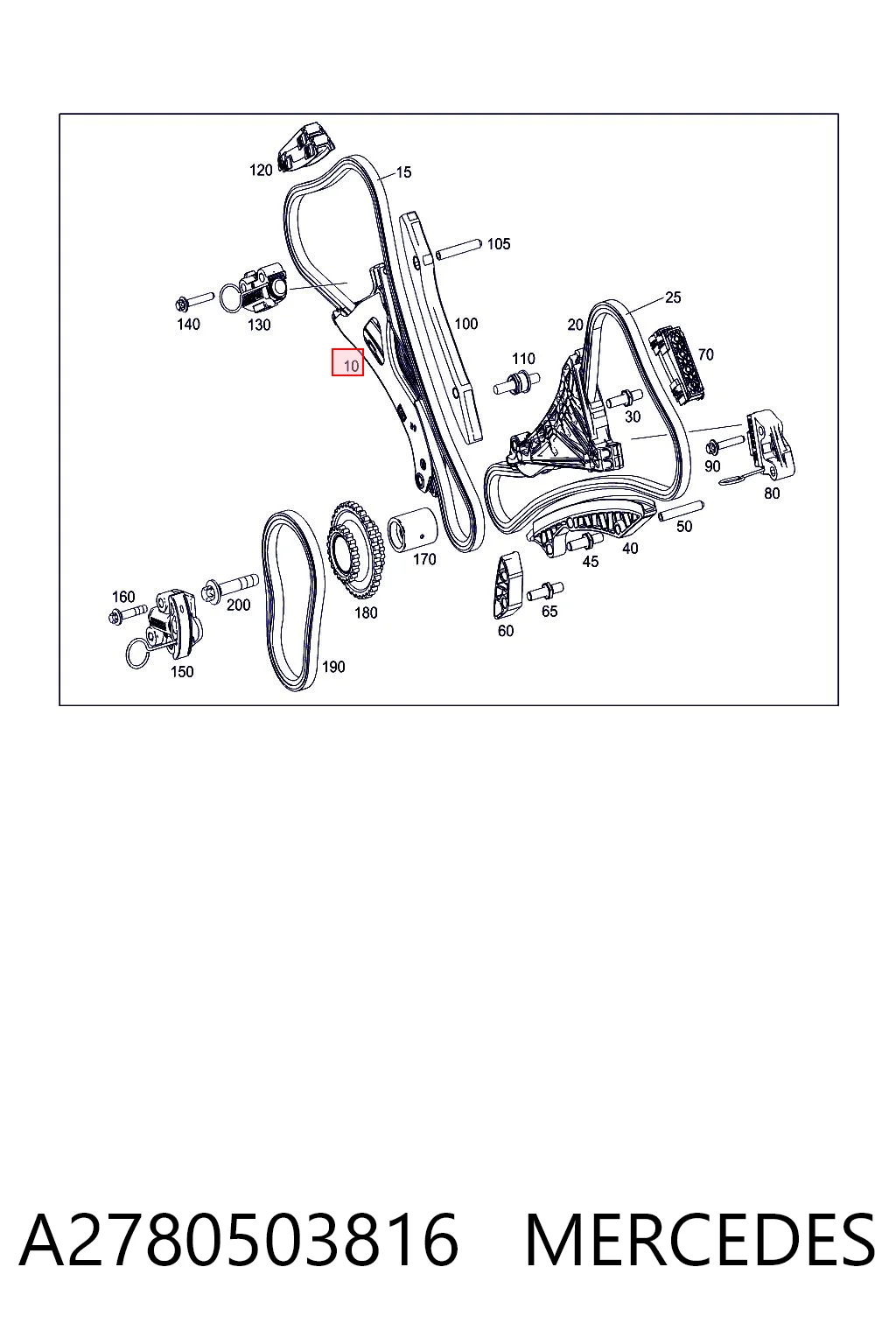 A2780503816 Mercedes Prowadnica napinacza łańcucha rozrządu
