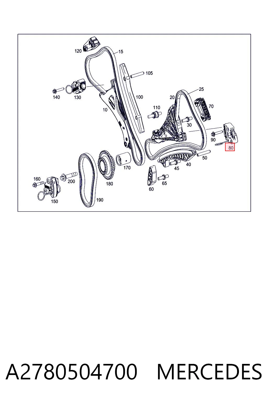 A2780504700 Mercedes Napinacz łańcucha rozrządu lewy