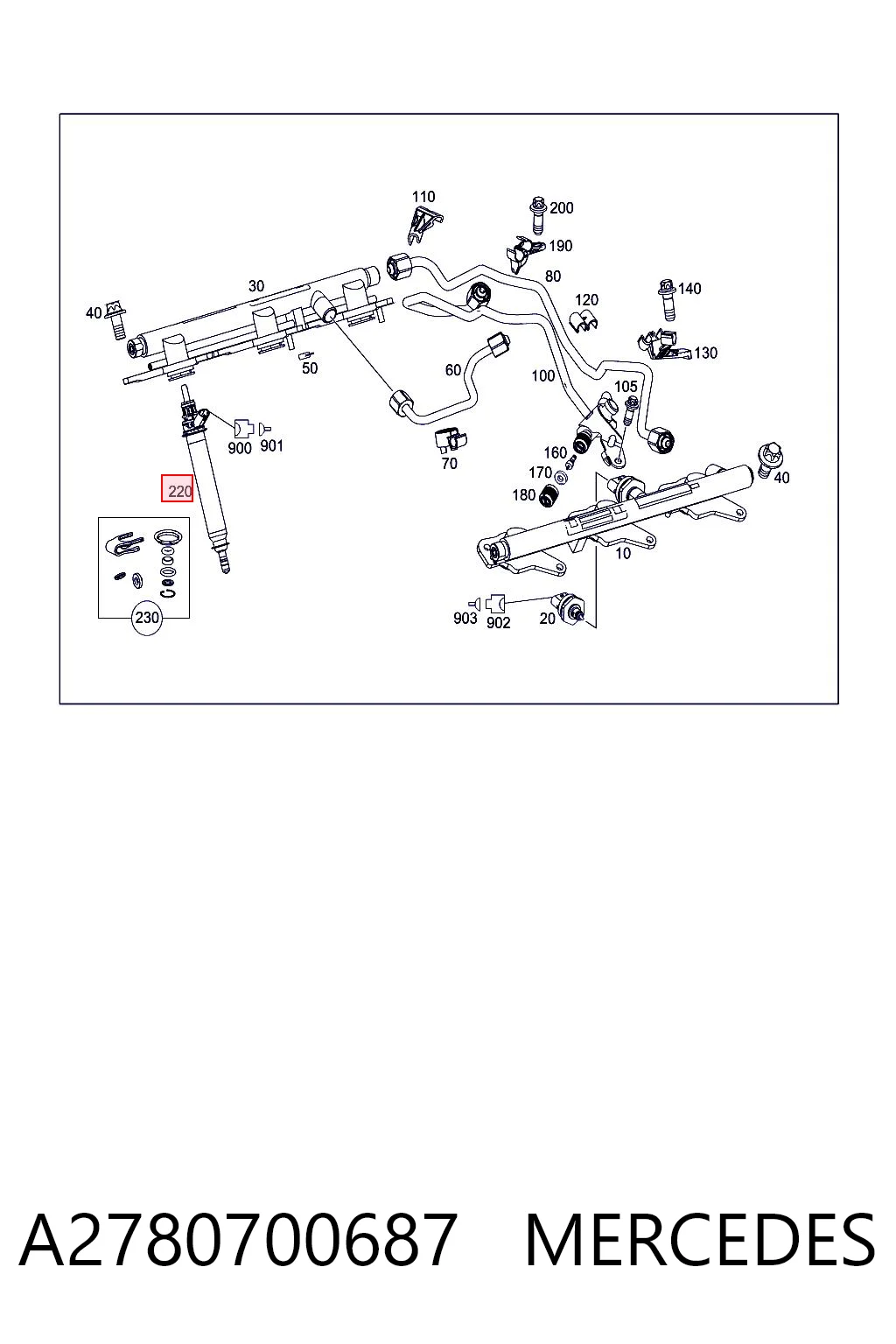 A2780700687 Mercedes Wtryskiwacz paliwa