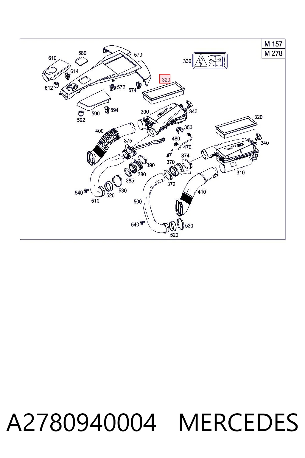 A2780940004 Mercedes Filtr powietrza