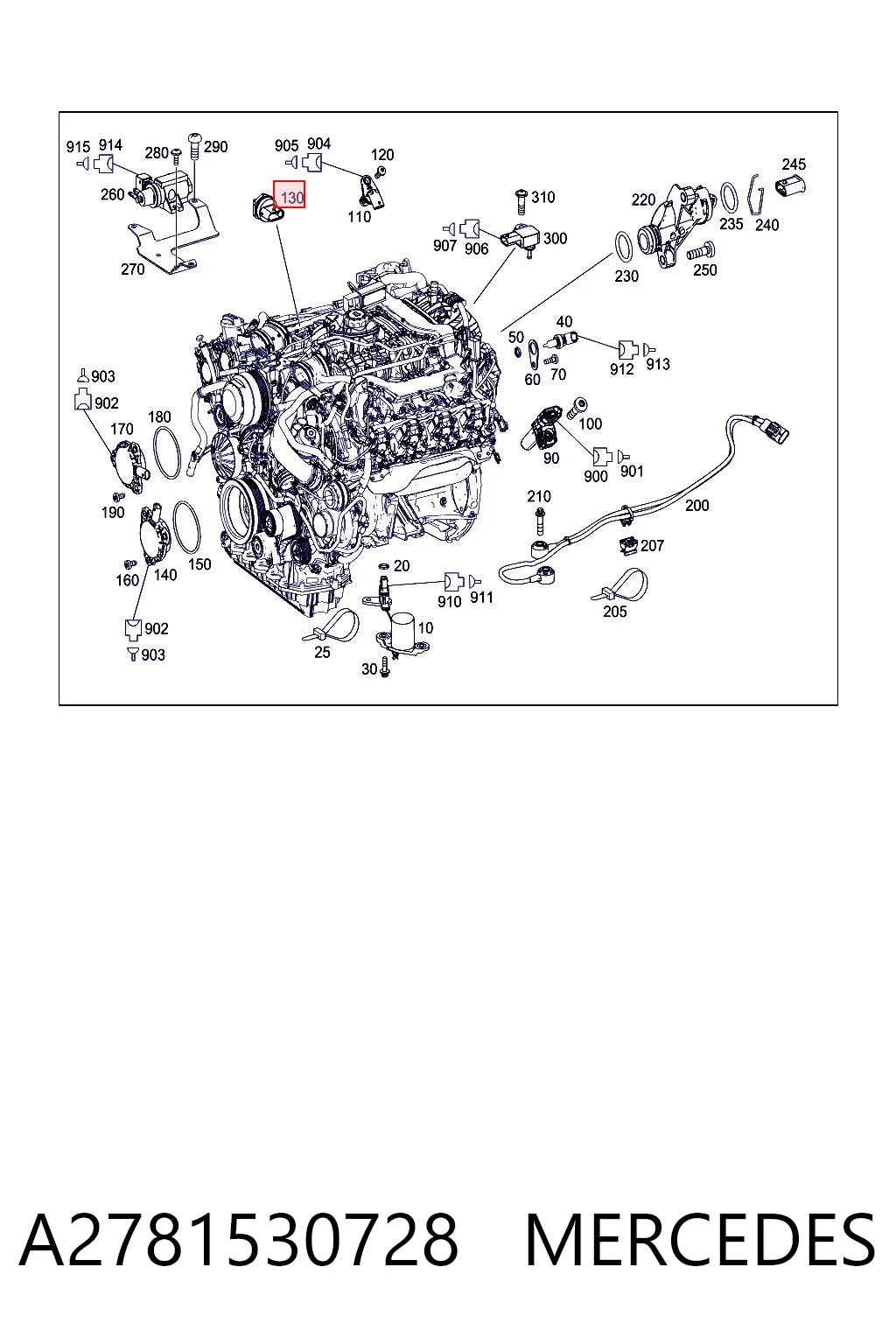 A2781530728 Mercedes Czujnik ciśnienia paliwa
