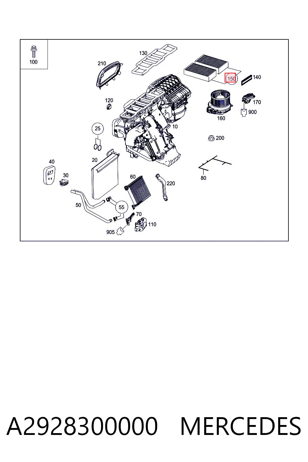 A2928300000 Mercedes Filtr kabiny