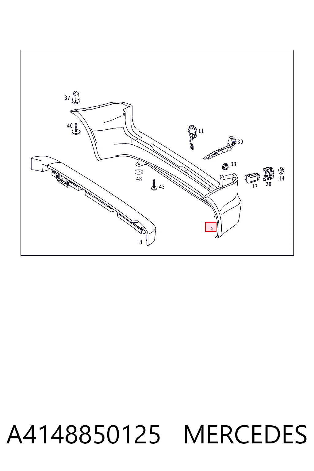 Zderzak tylny Mercedes Vaneo minivan (414) (2002 - 2005) cena, od 109,84 USD