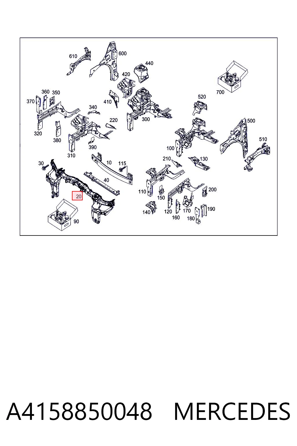 Osłona chłodnicy kompletna (panel mocowania reflektorów) Renault Kangoo II minivan (KW0, KW1) (2008 - 2021) cena, od 194,36 USD
