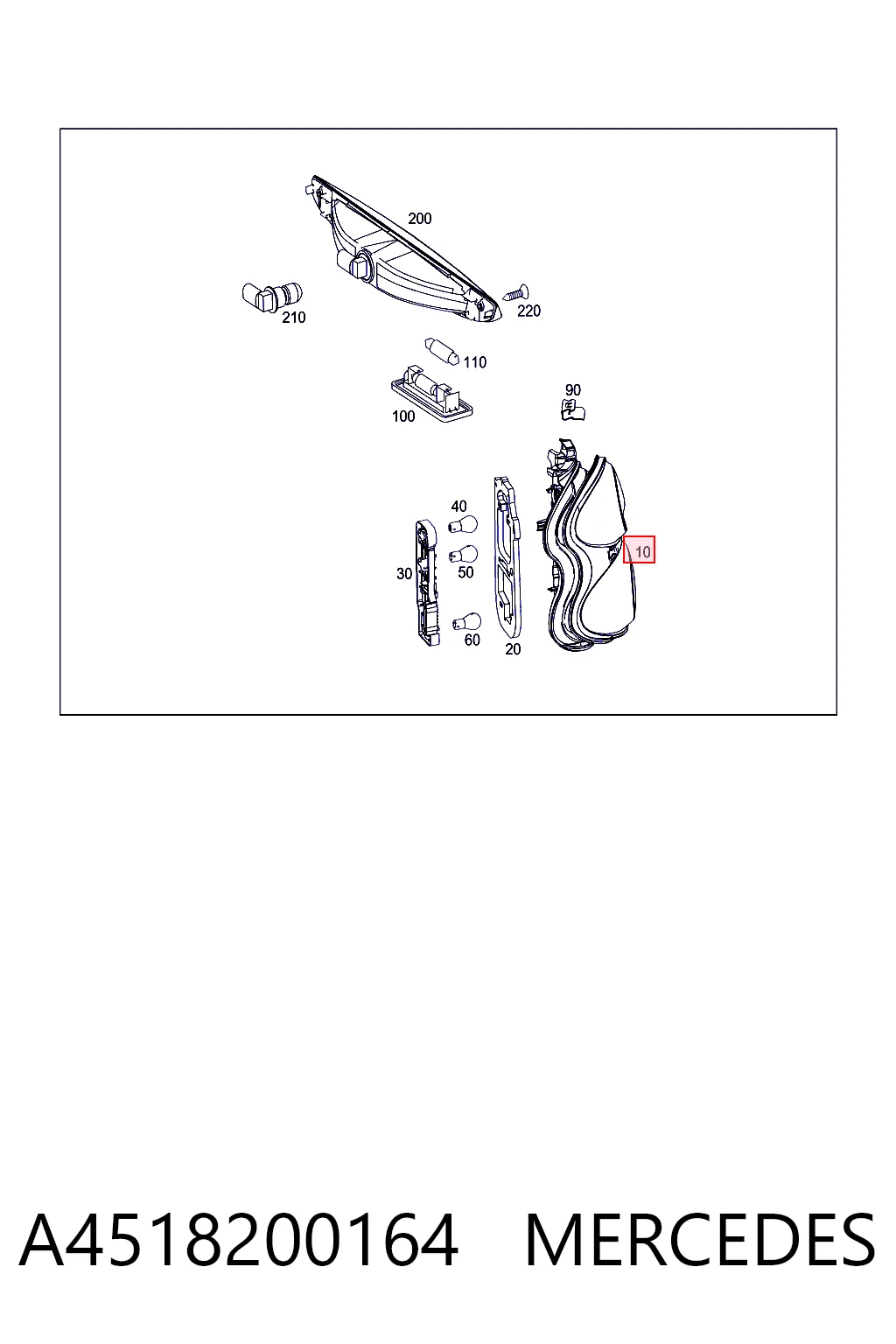 Lampa zespolona tylna lewa do Smart FORTWO  451