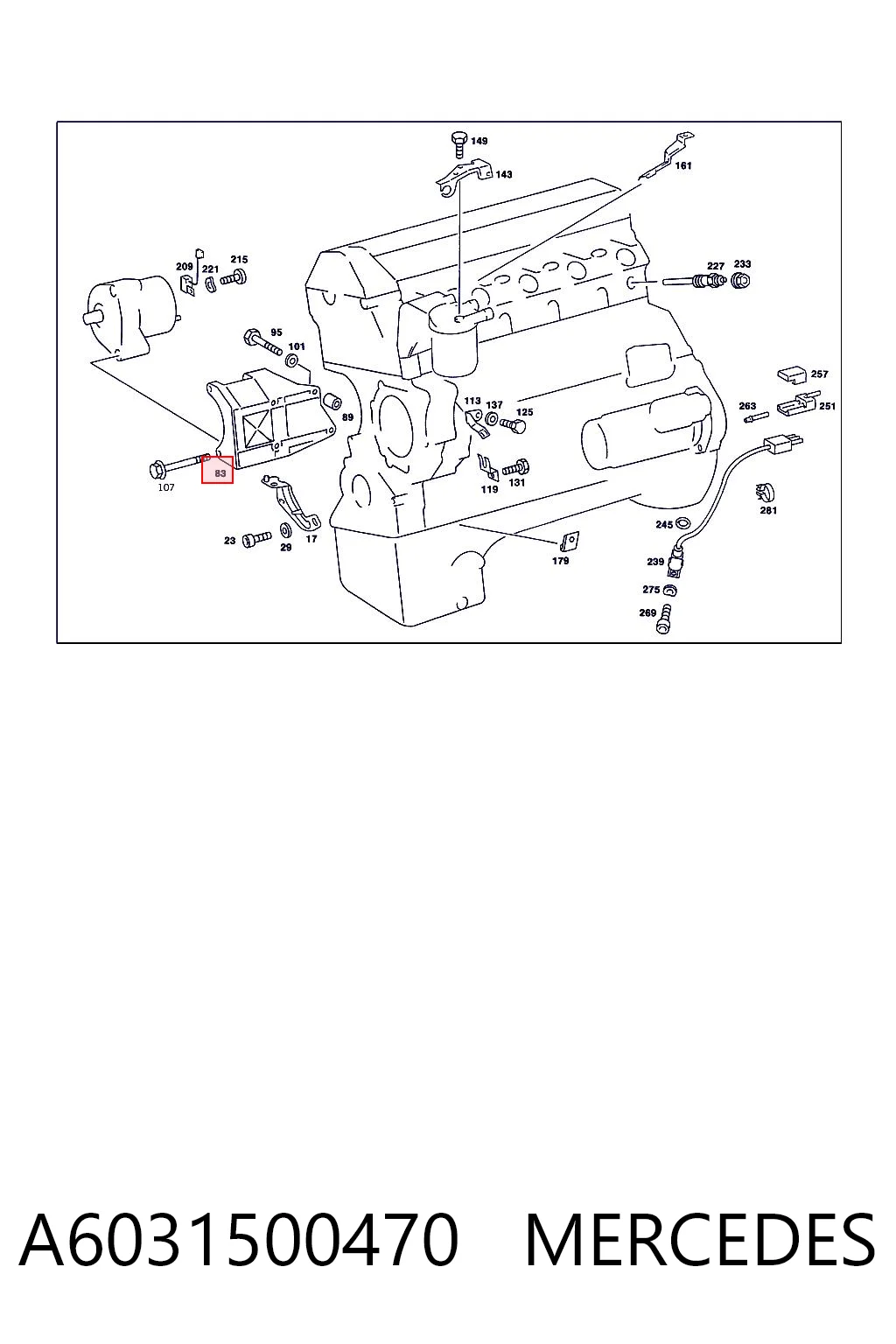 Wspornik alternatora do Mercedes Sprinter I 3-t 903