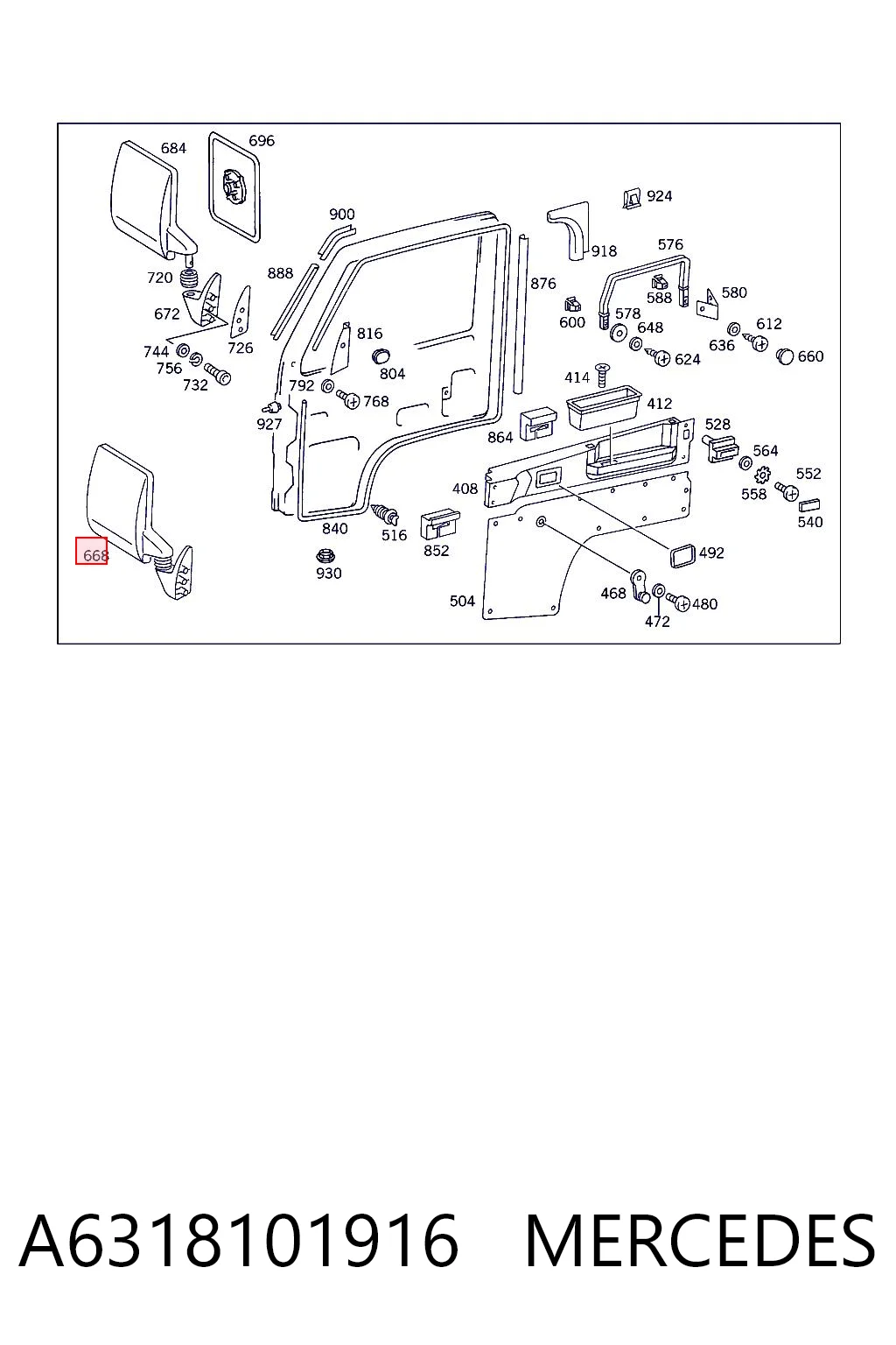 Lusterko wsteczne prawe Mercedes 100 autobus (631) (1988 - 1996) cena, od 45,93 USD