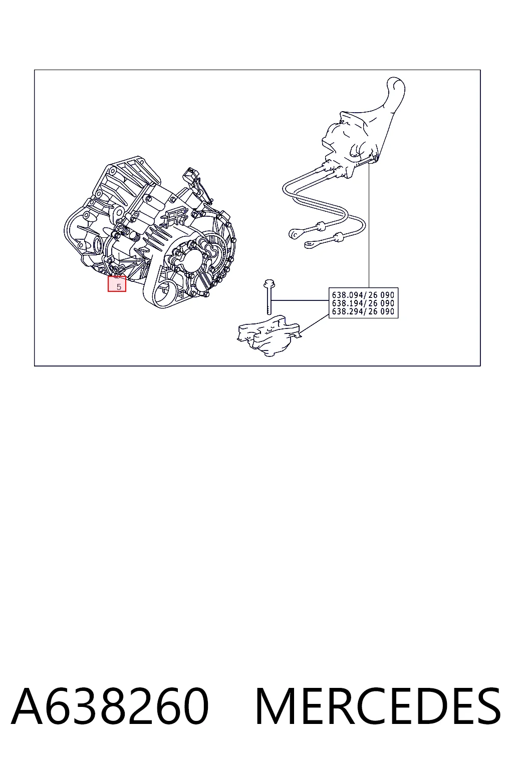 Do koszyka Mechaniczna skrzynia biegów w komplecie Mercedes Vito I 638