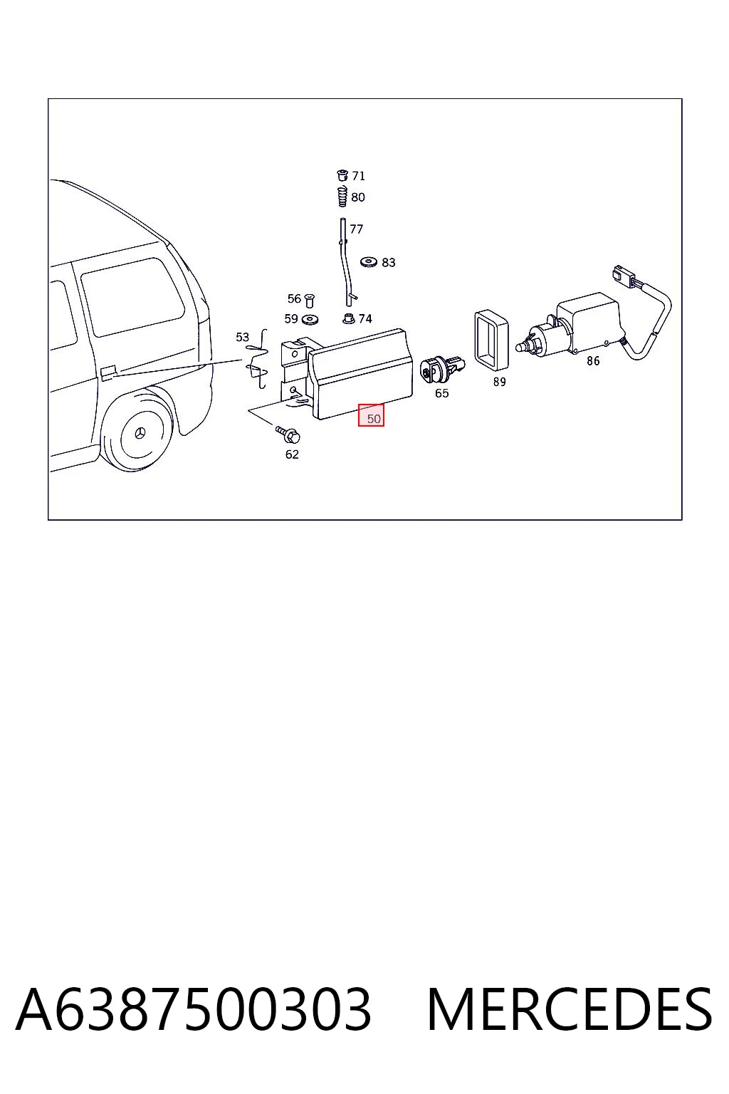 Klapka wlewu paliwa do Mercedes Vito I 638