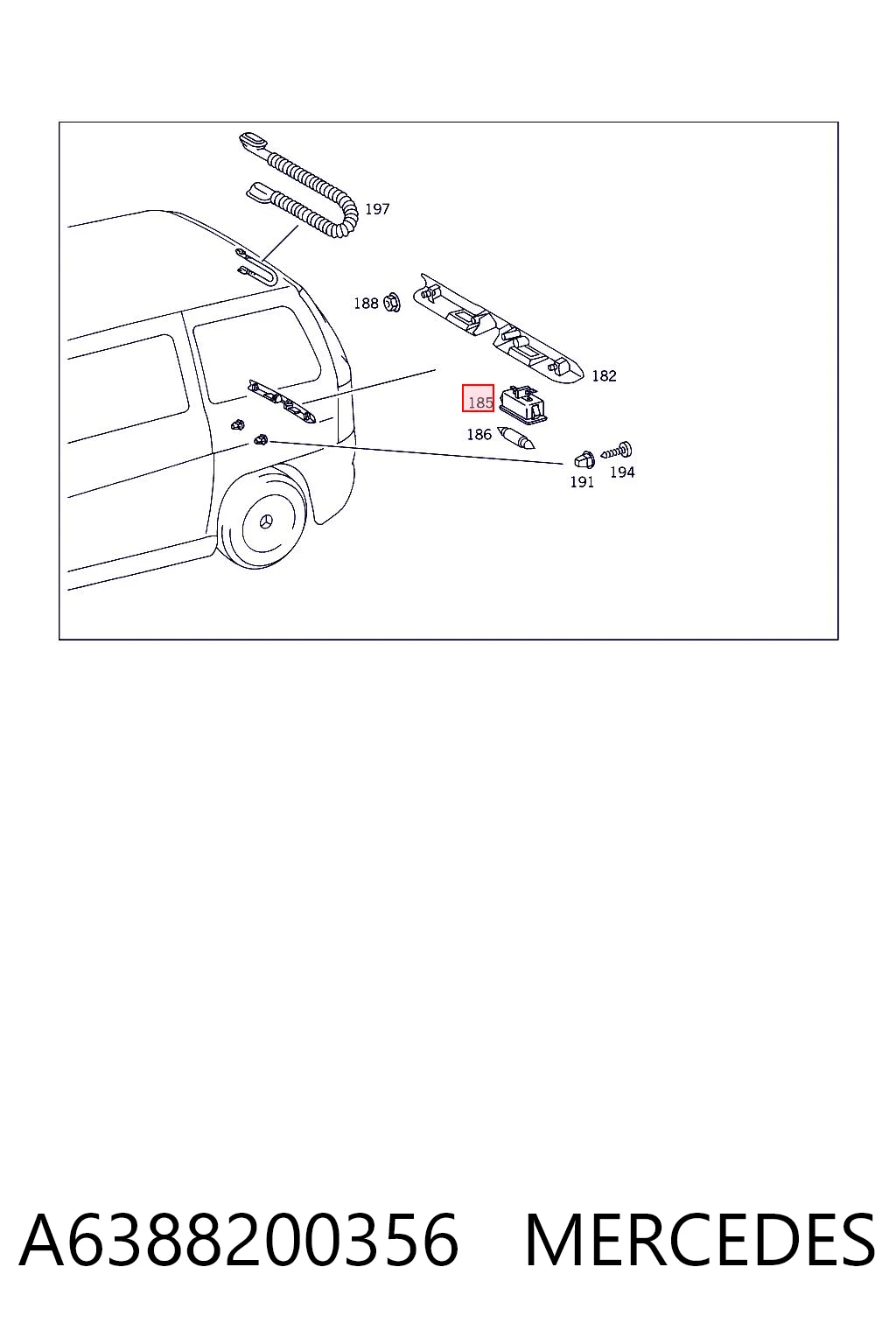Kupić Lampa oświetlenia tylnej tablicy rejestracyjnej Mercedes Vito 638 w dobrej cenie