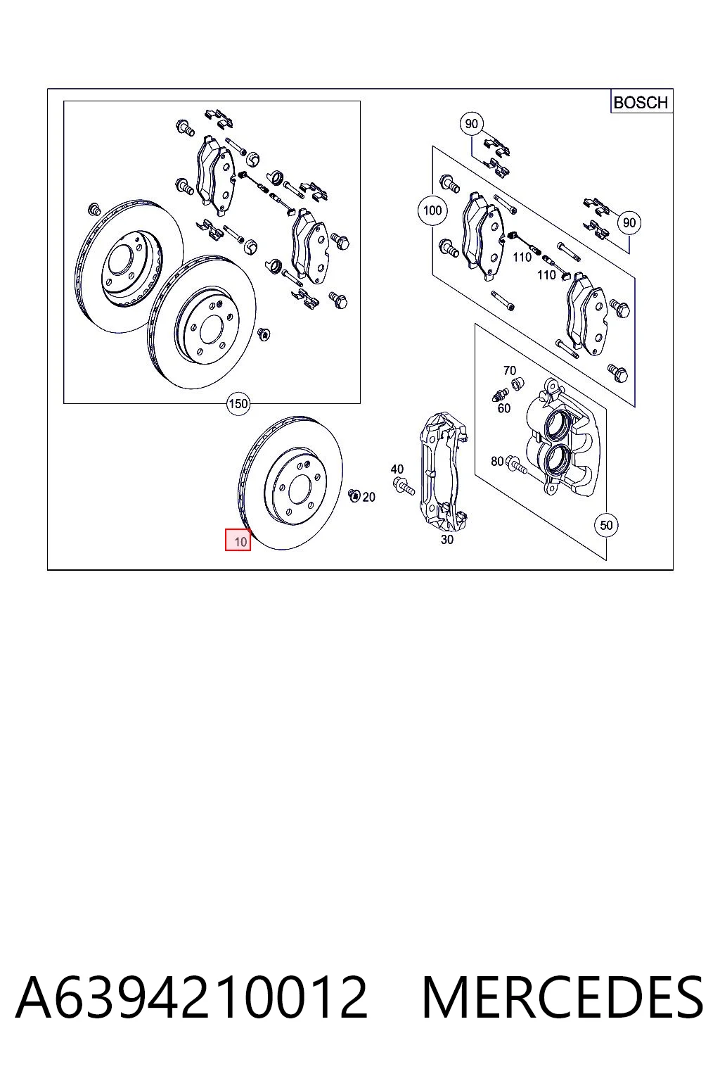 A6394210012 Mercedes Tarcza hamulcowa przednia