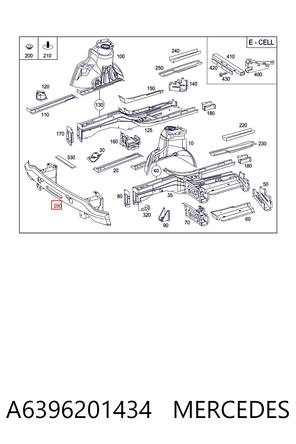 Wzmocnienie zderzaka przedniego Mercedes Vito II awangarda (639) (2003 - 2014) cena, od 251,98 USD