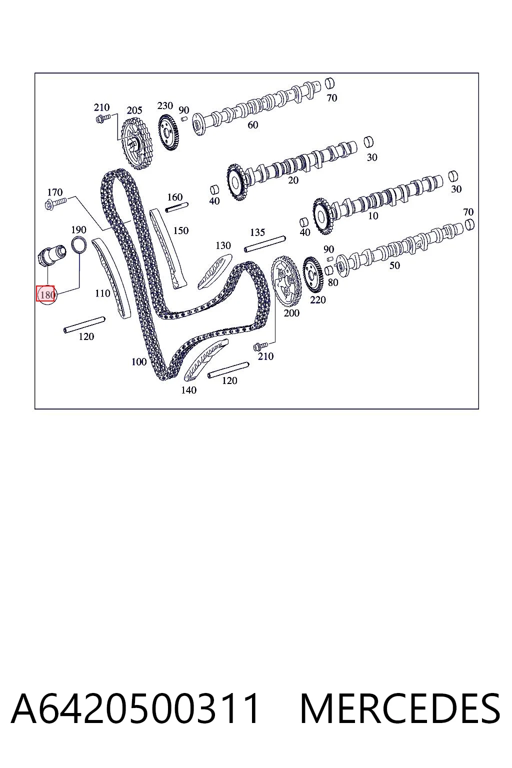 A6420500311 Mercedes Napinacz łańcucha rozrządu