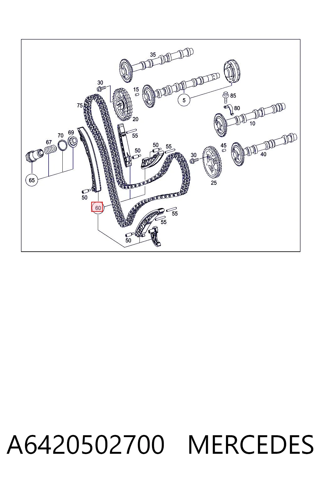 A6420502700 Mercedes Łańcuch rozrządu, zestaw