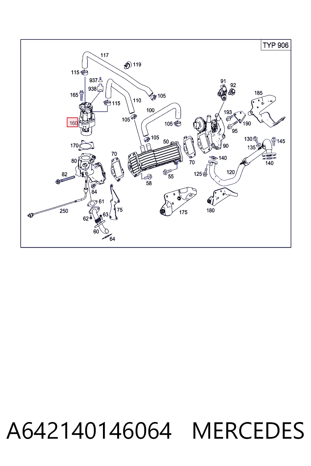 A642140146064 Mercedes Zawór recyrkulacji spalin EGR