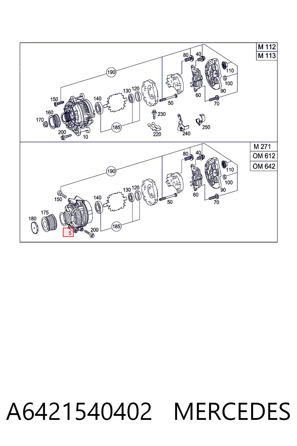A6421540402 Mercedes Alternator