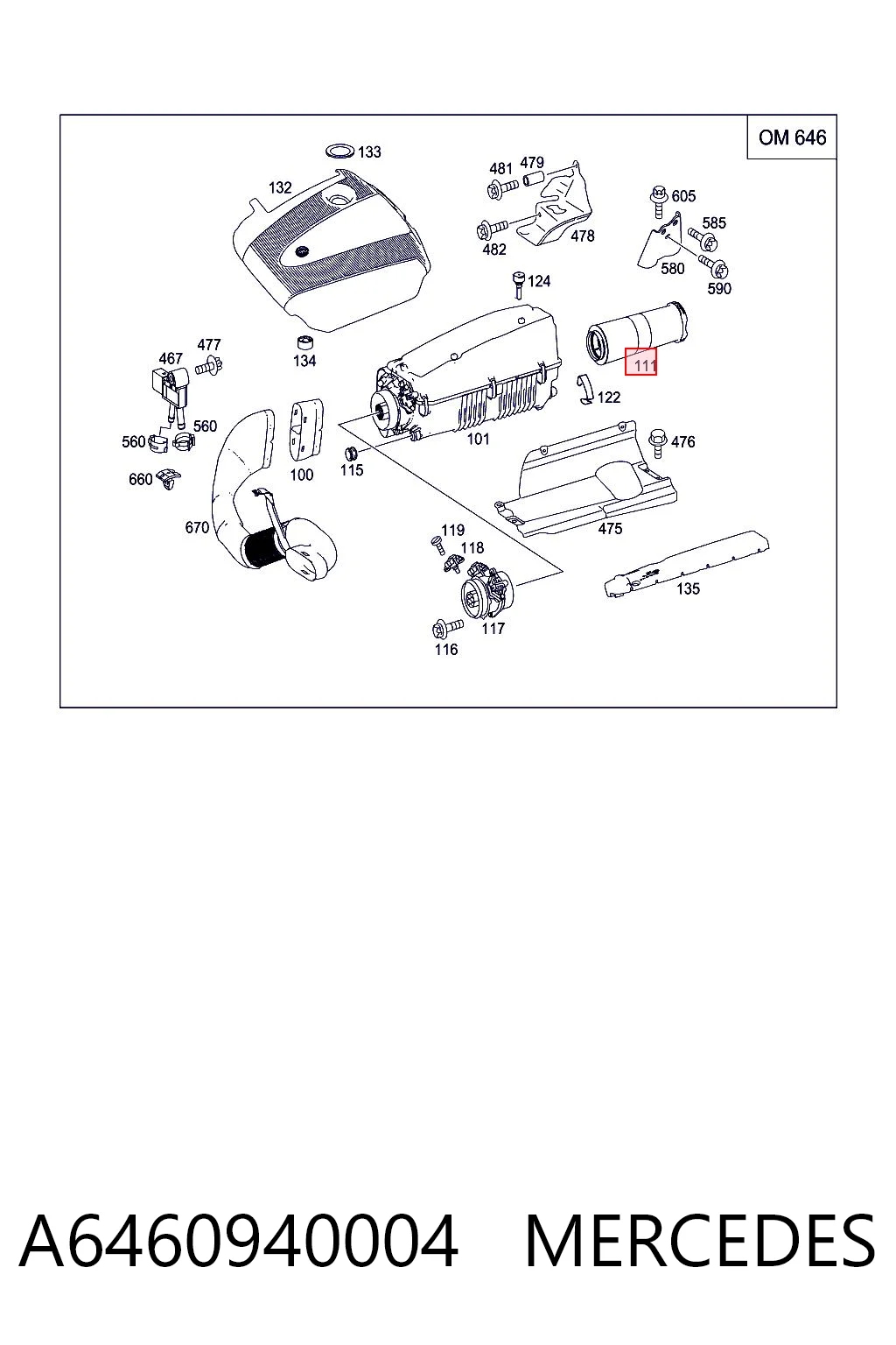 A6460940004 Mercedes Filtr powietrza