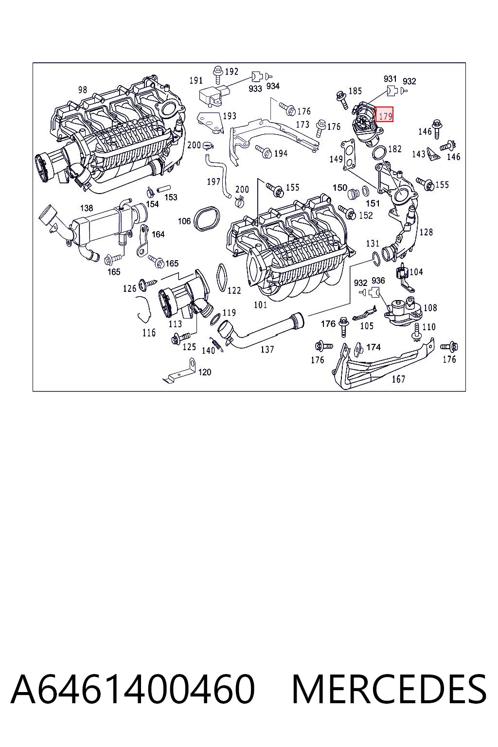 A6461400460 Mercedes Zawór recyrkulacji spalin EGR
