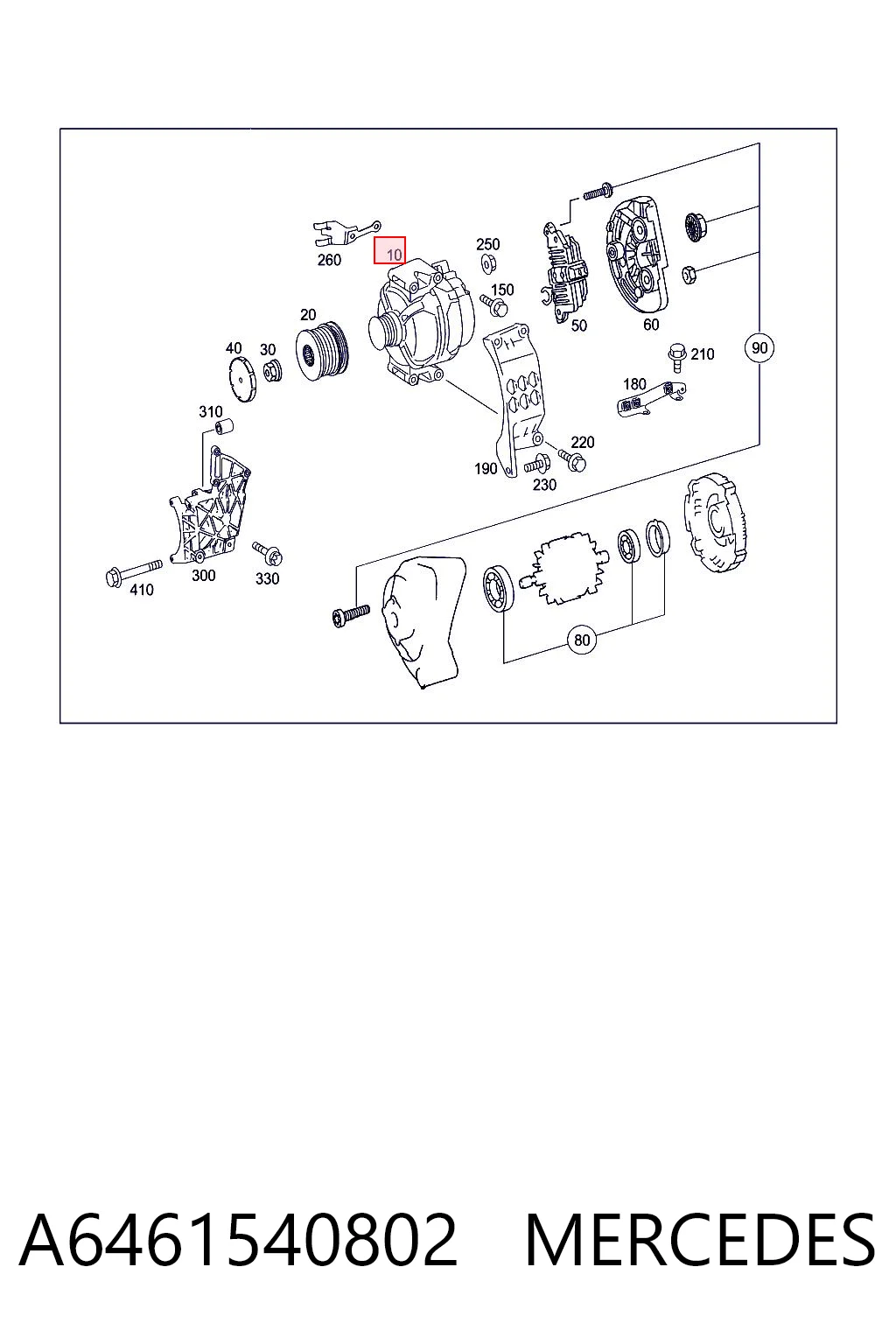A6461540802 Mercedes Alternator