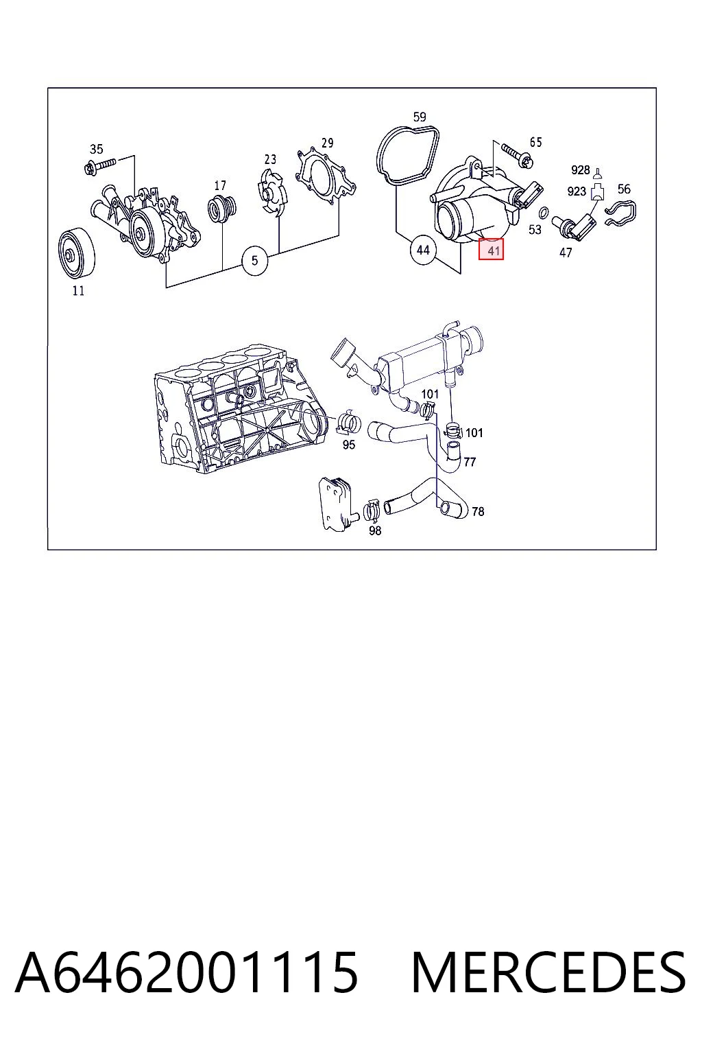 A6462001115 Mercedes Obudowa termostatu