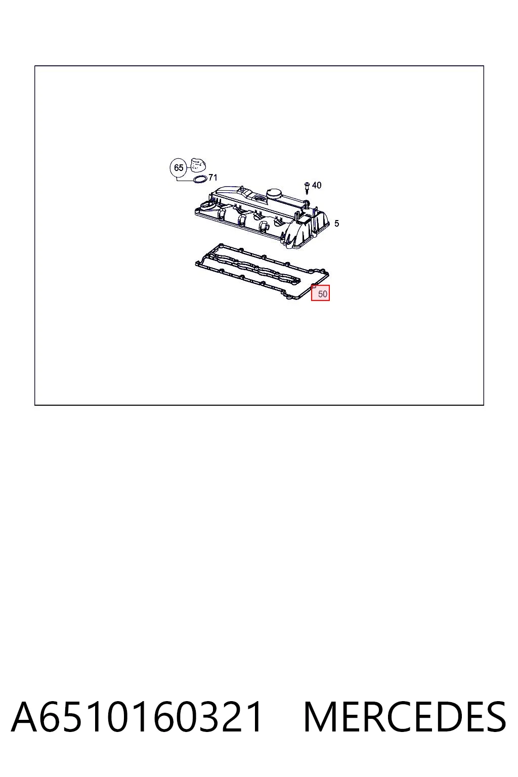 A6510160321 Mercedes Uszczelka pokrywy zaworowej silnika