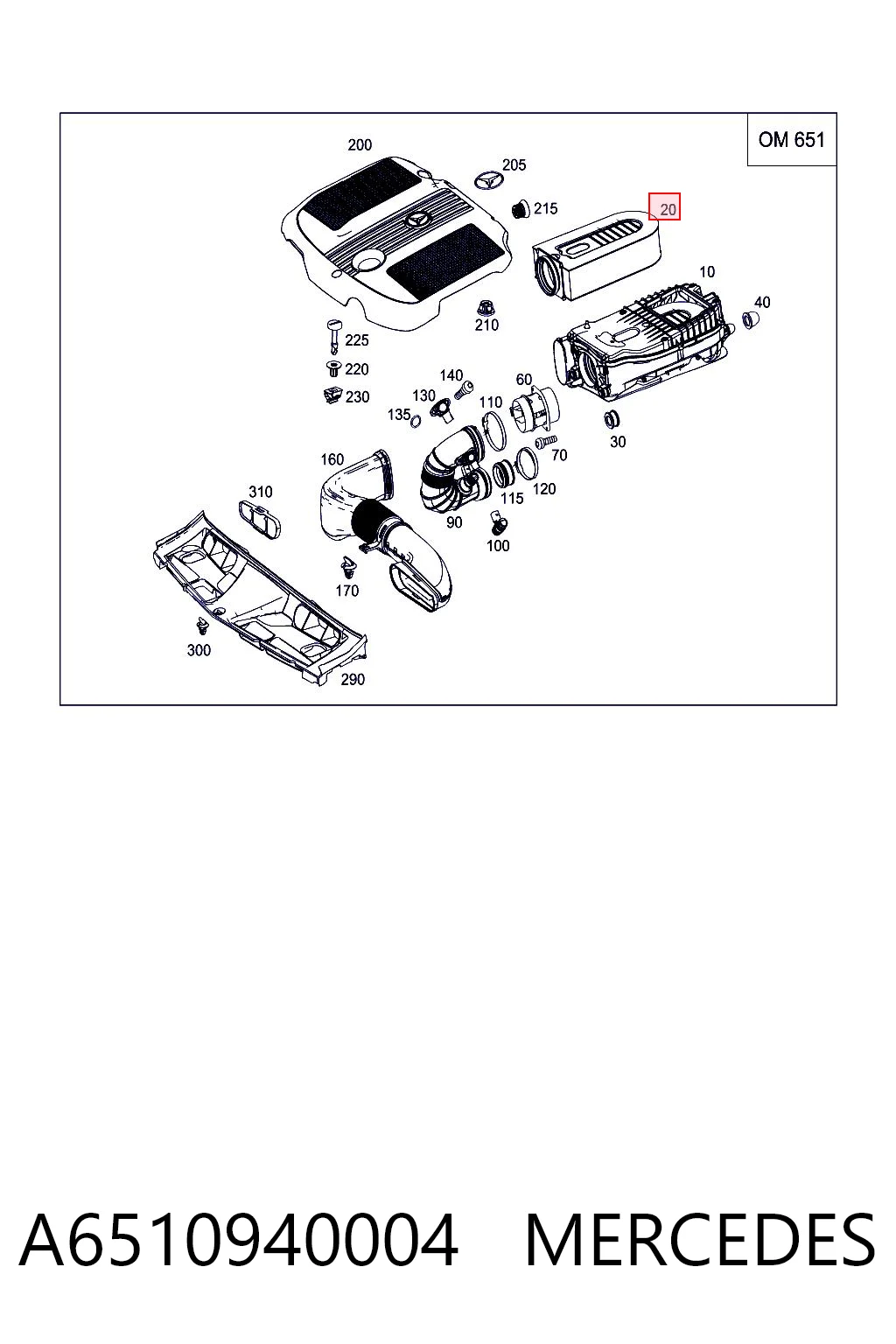 A6510940004 Mercedes Filtr powietrza