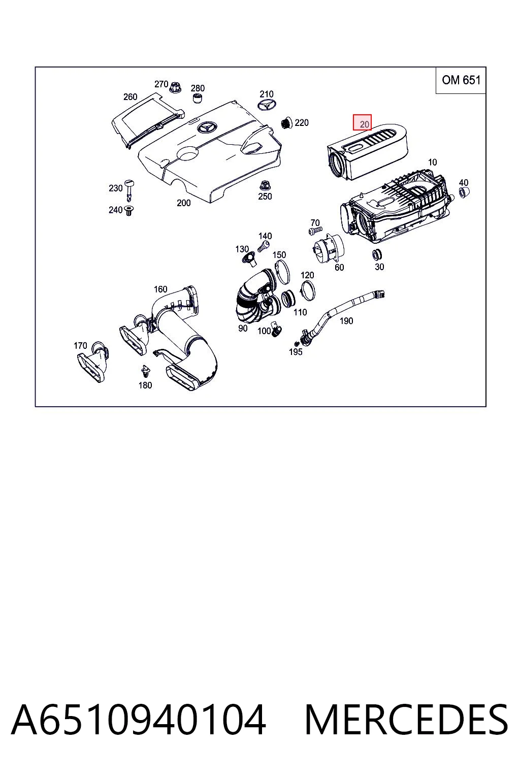 A6510940104 Mercedes Filtr powietrza