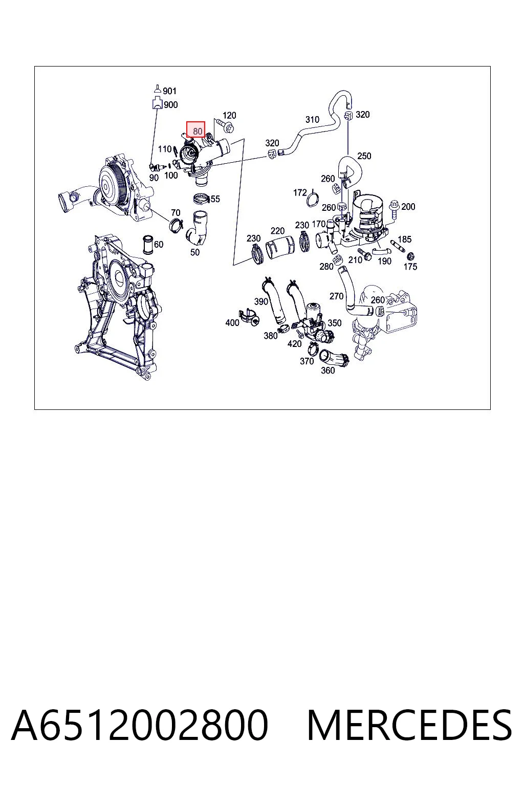 A6512002800 Mercedes Termostat