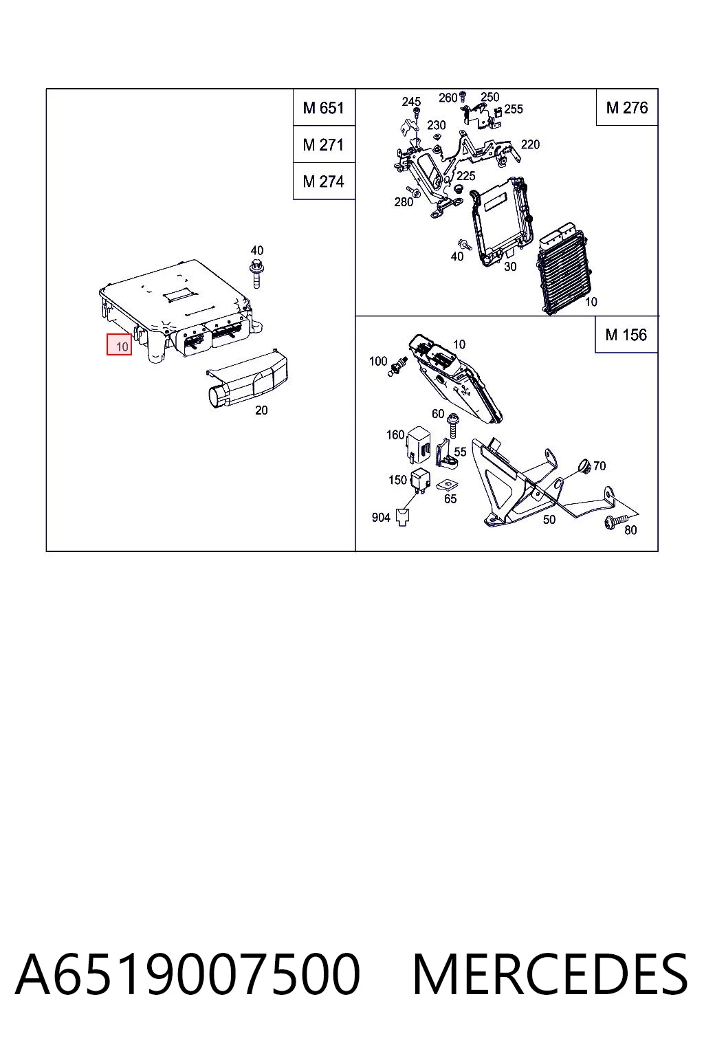 Sterownik silnika do Mercedes C  W204