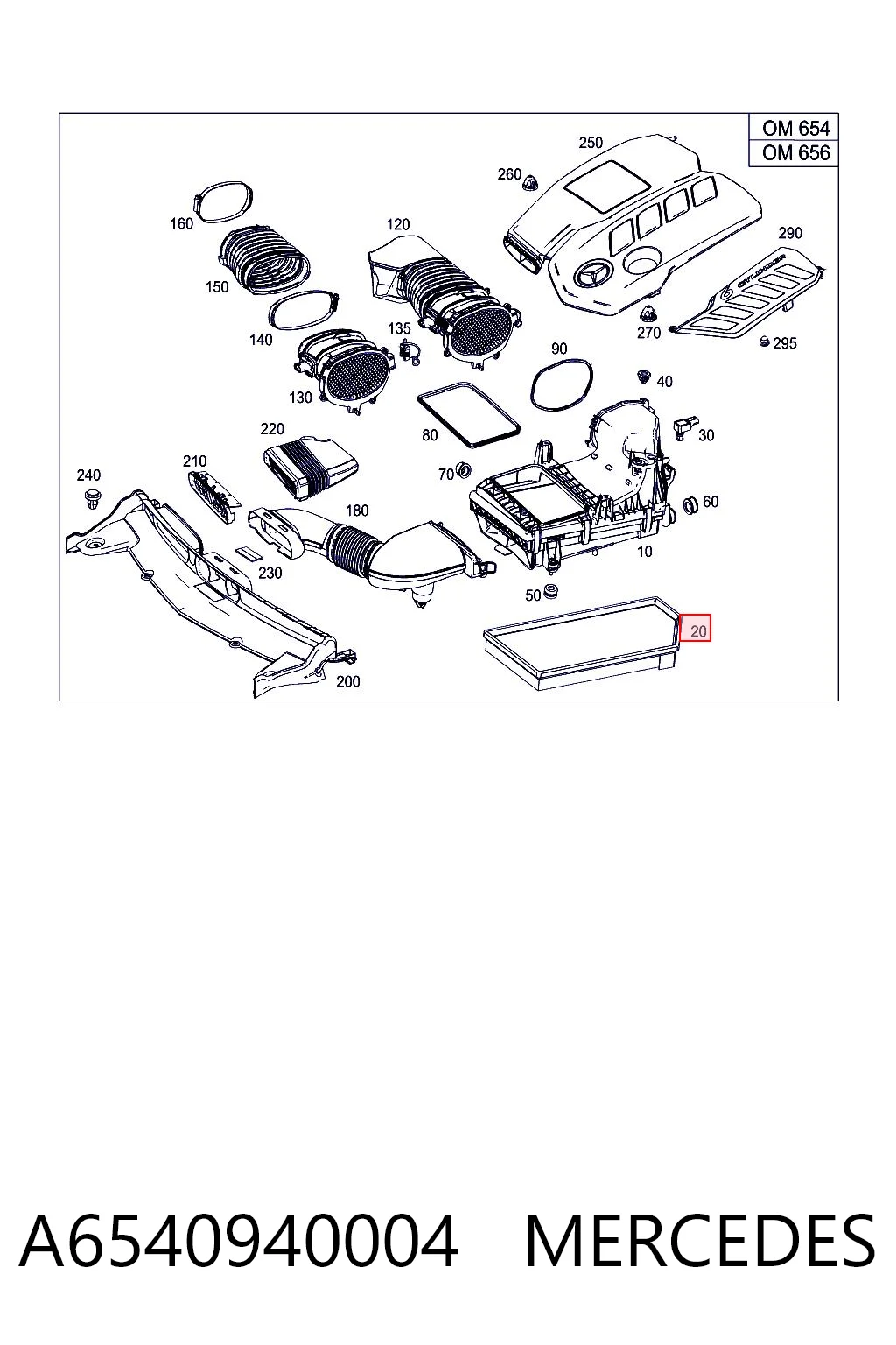 A6540940004 Mercedes Filtr powietrza