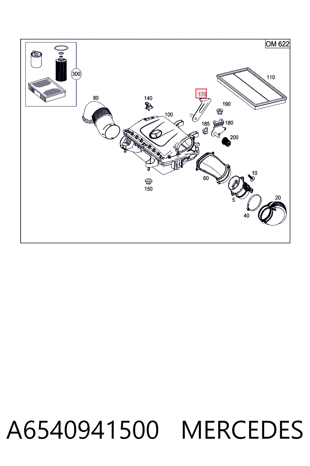 A6540941500 Mercedes Filtr powietrza