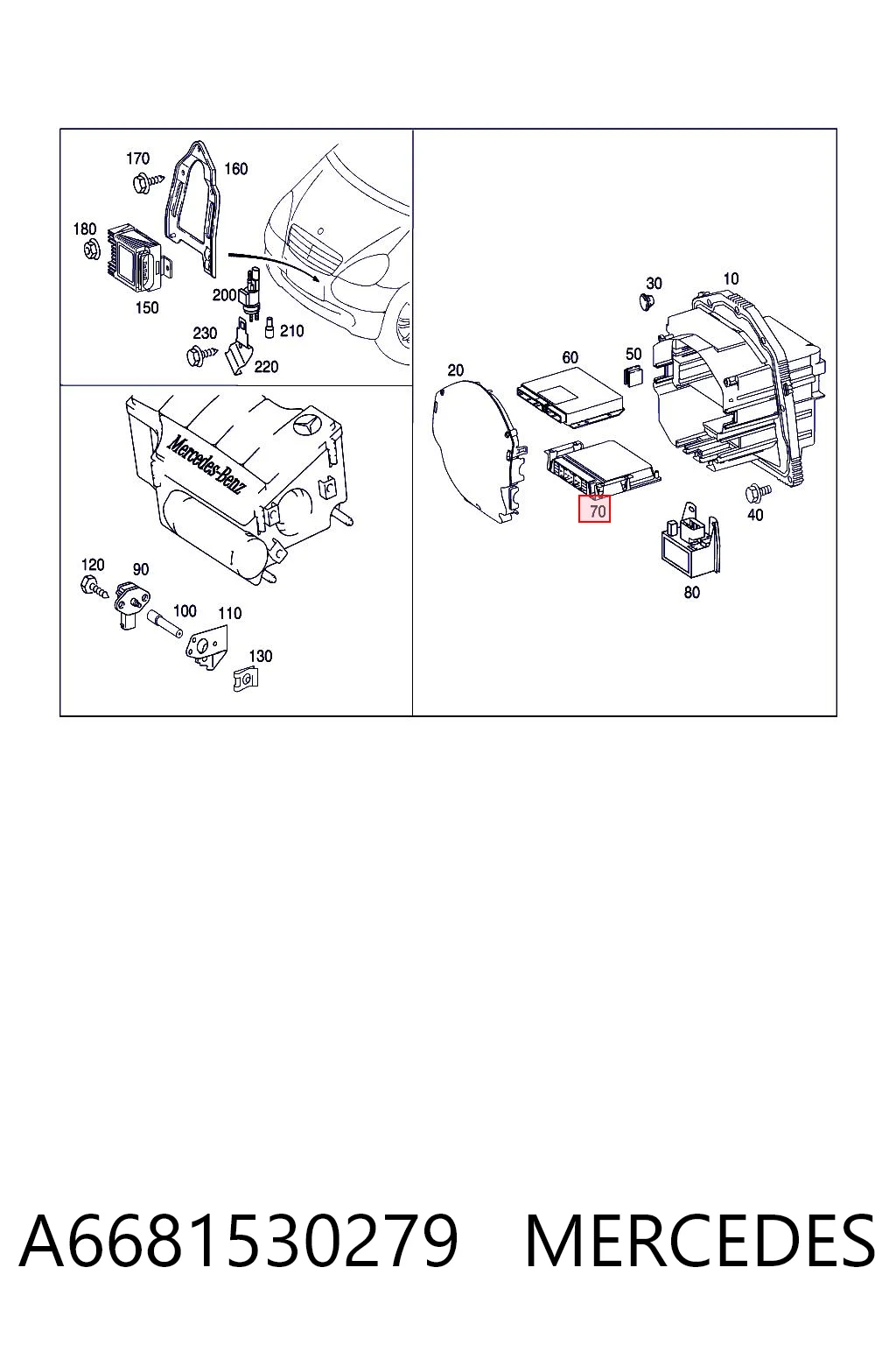 Sterownik silnika Mercedes A hatchback (W168) (1997 - 2004) cena, od 78,91 USD