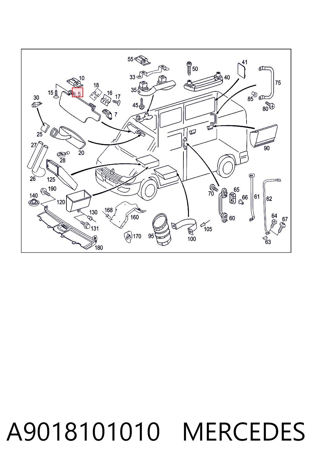 Osłona przeciwsłoneczna do Mercedes Sprinter I 3-t 903