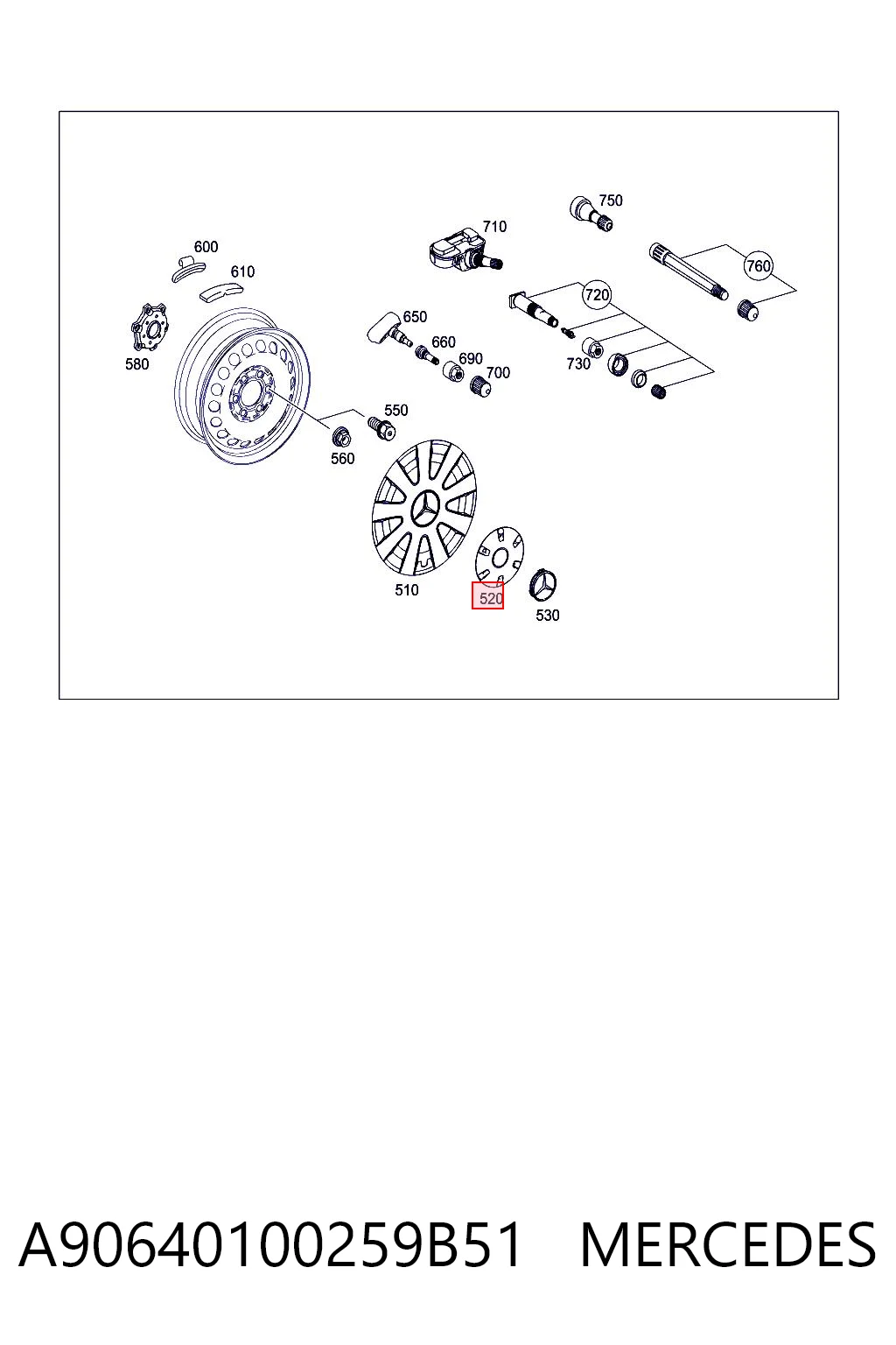 Kołpak do obręczy koła Mercedes Sprinter II 4,6-t awangarda (906) (2006 - 2020) cena, od 51,08 USD