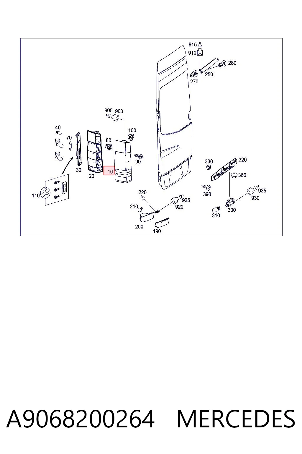 A9068200264 Mercedes Lampa zespolona tylna prawa