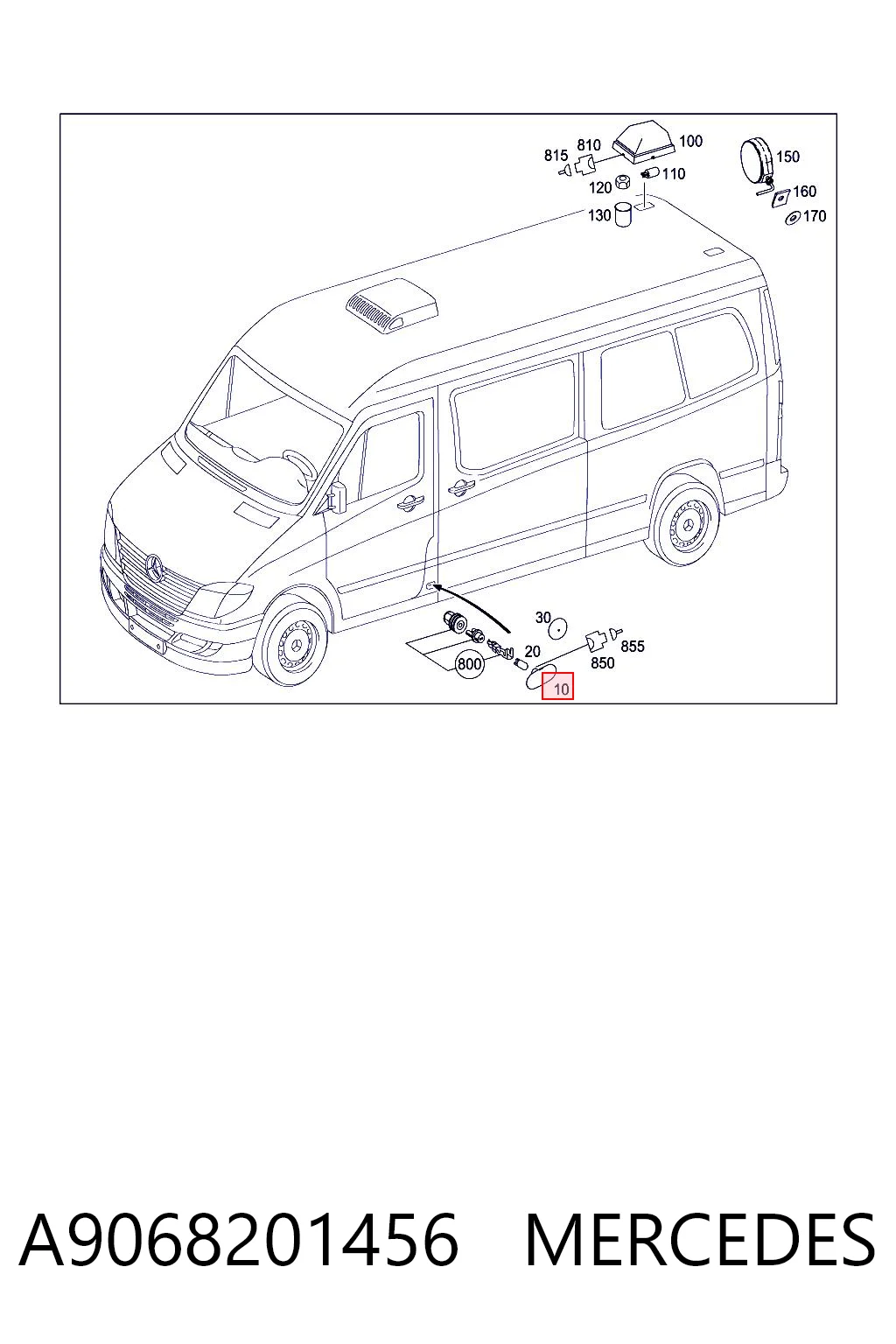 A9068201456 Mercedes Lampa pozycyjna boczna (furgon)