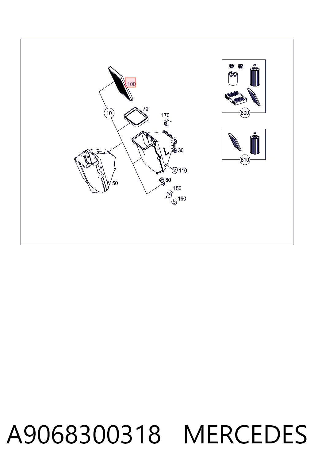 A9068300318 Mercedes Filtr kabiny