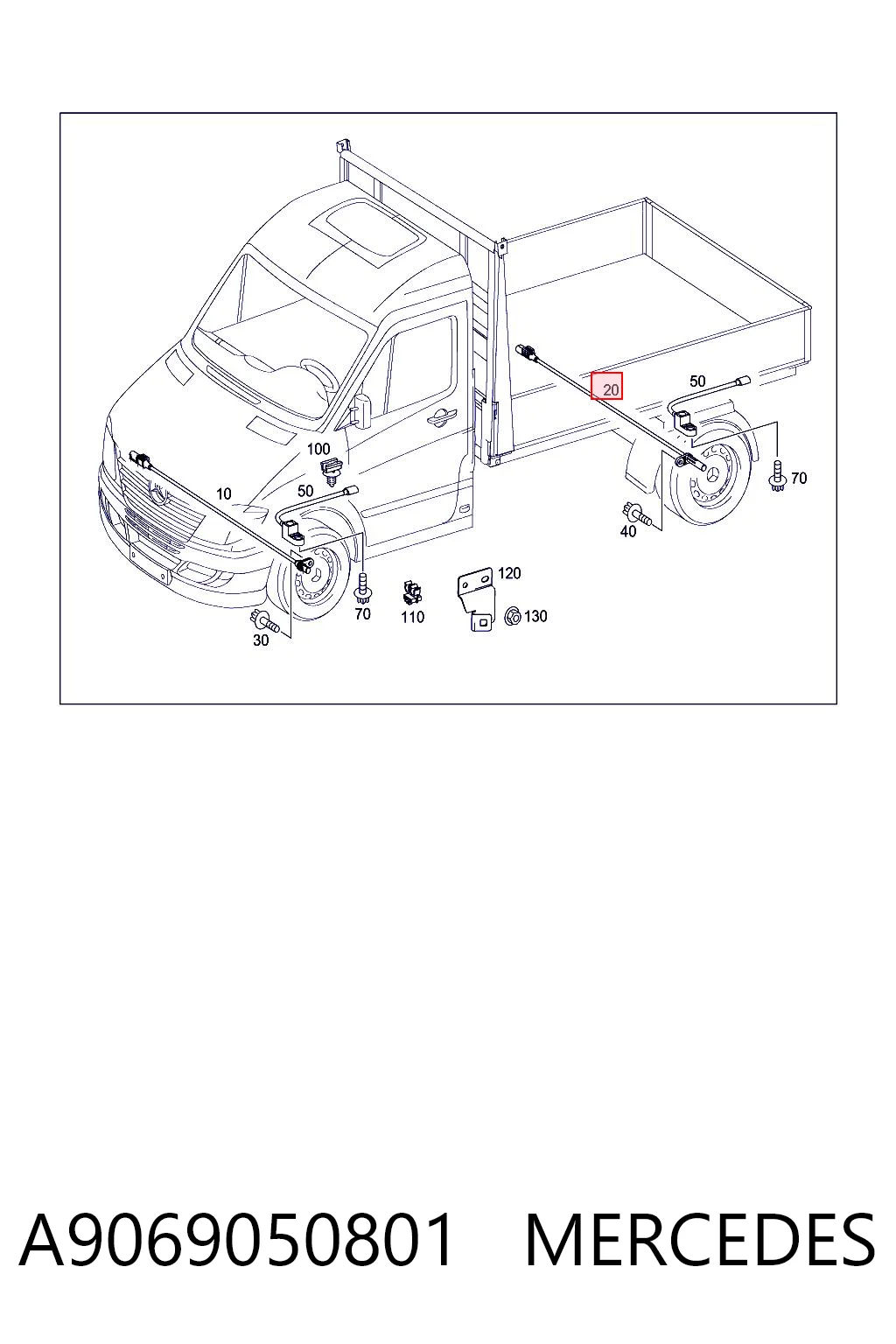 A9069050801 Mercedes Czujnik ABS tylny lewy