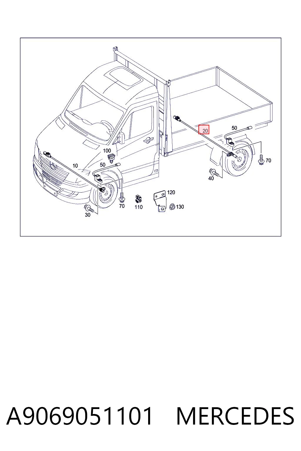 A9069051101 Mercedes Czujnik ABS tylny prawy