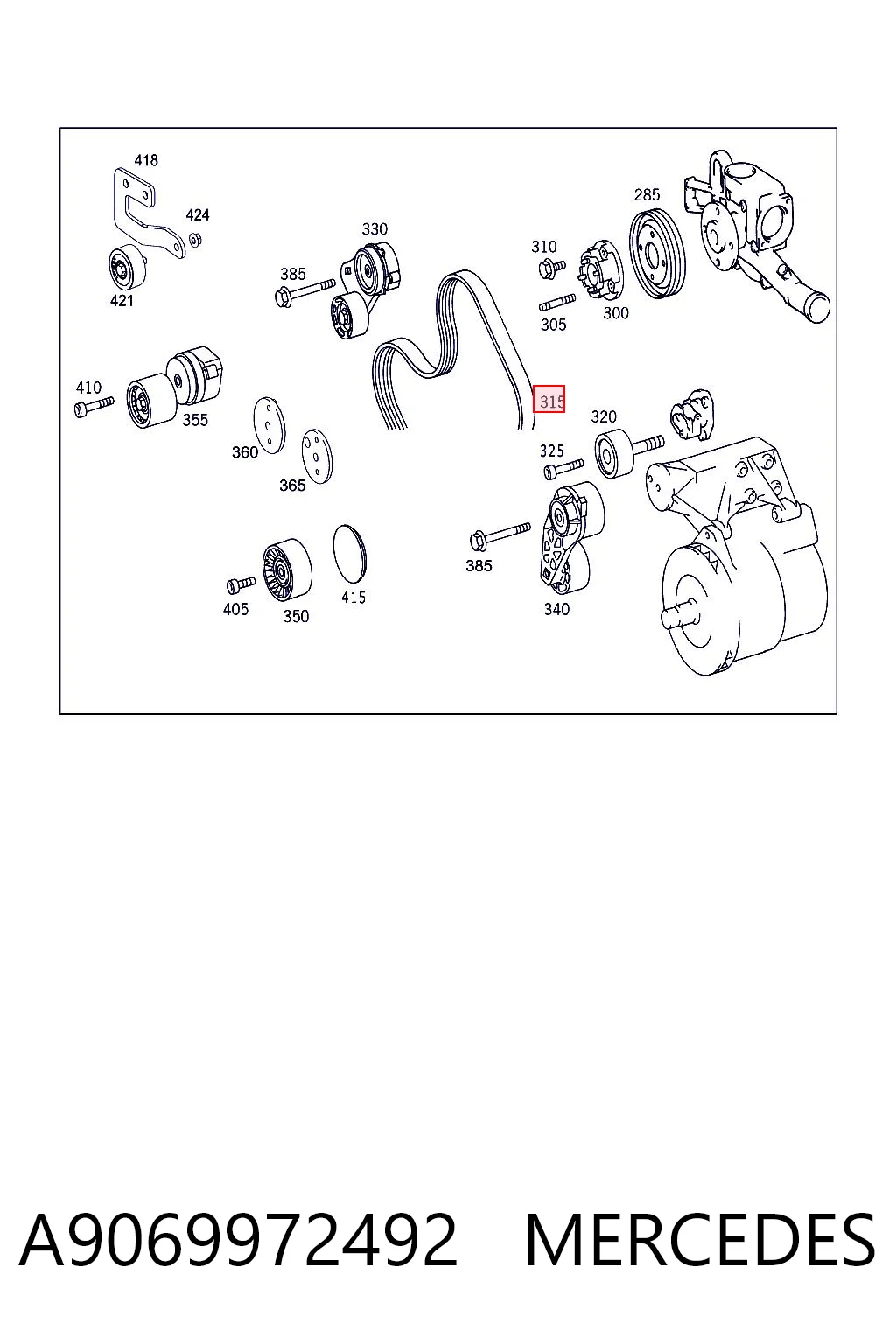 Pas napędowy mechanizmów 3288746 Cummins