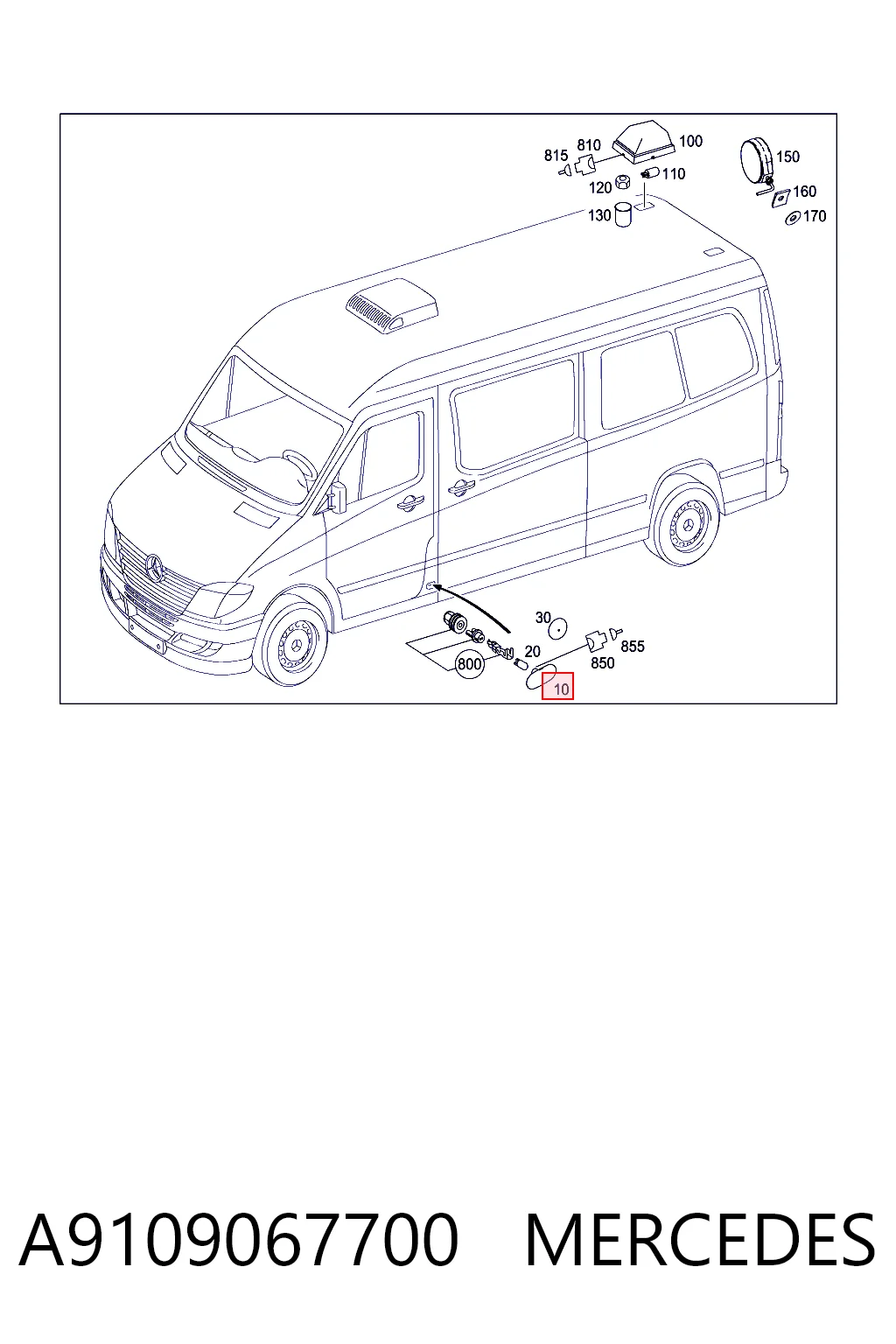 A9109067700 Mercedes Lampa pozycyjna boczna (furgon)